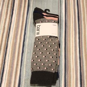 Bar III 4-pack Dress Socks Grey Pink Bundle